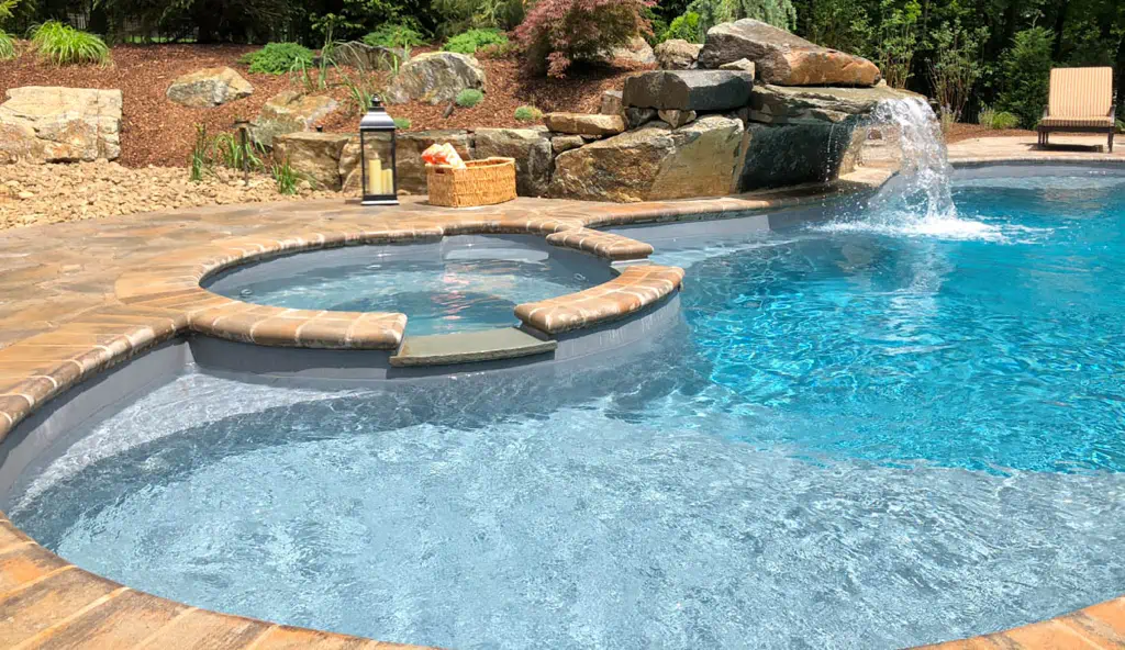 The Allure fiberglass inground pool by Leisure Pools
