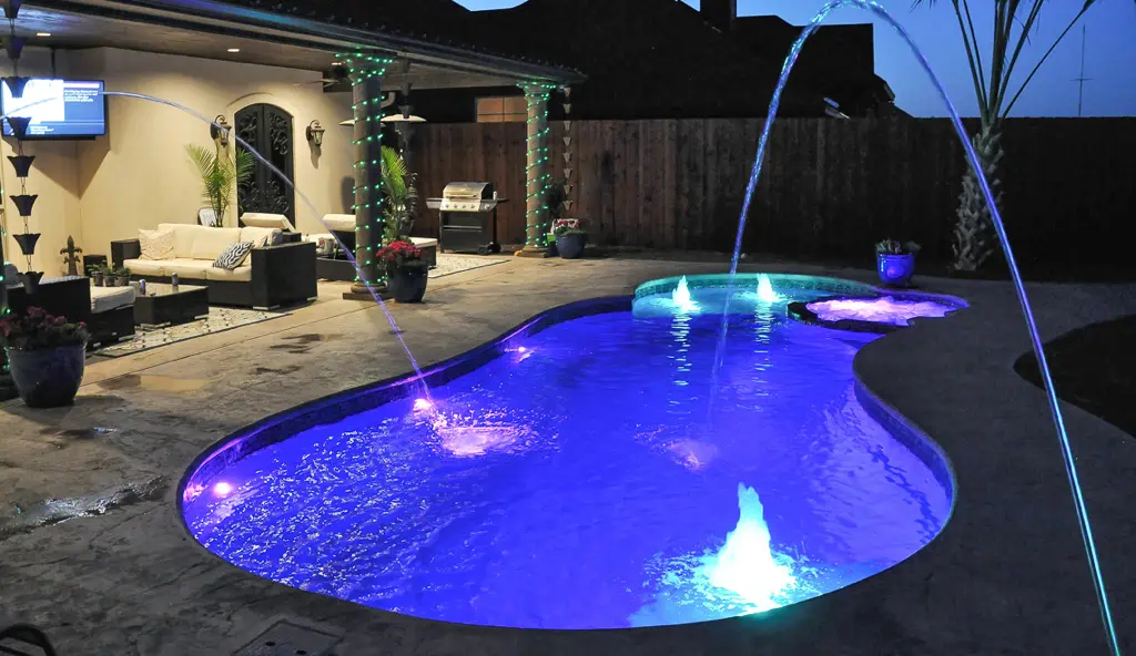 The Allure fiberglass inground pool by Leisure Pools