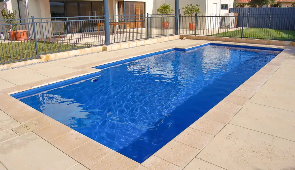 The Elegance fiberglass inground pool by Leisure Pools