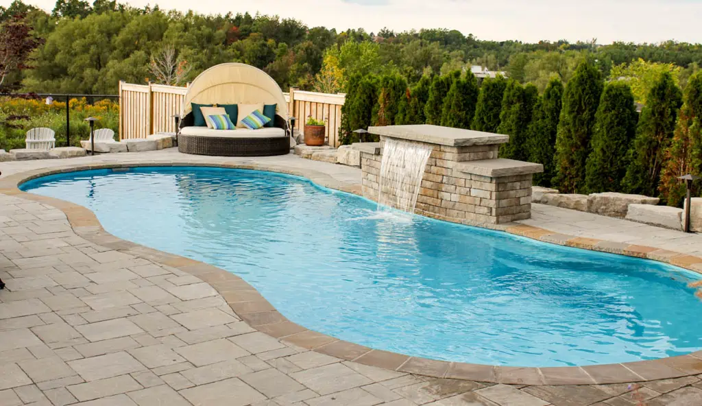 The Riviera fiberglass inground pool by Leisure Pools