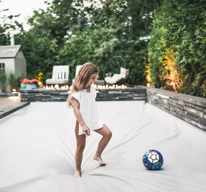 Integra's ASTM-certified automatic safety pool covers provide an effective safety barrier to protect your kids and pets and also keep out dirt and debris for a healthier swimming environment.